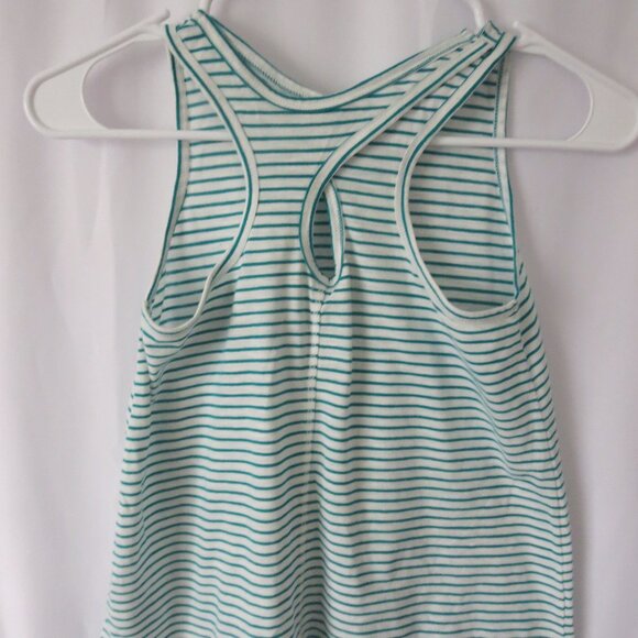Adorable Girls Summer Stripe Mint Green Top - Picture 2 of 5
